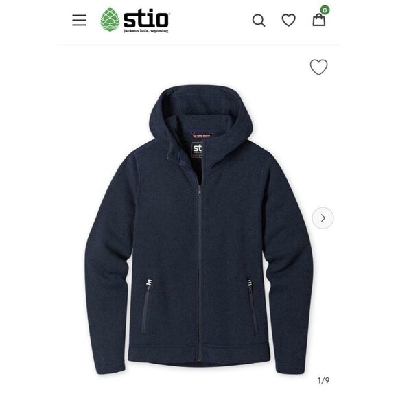 Stio Women’s Sweet water Fleece Full Zip Hoodie Mountain Shadow XL MSRP $159 - Picture 1 of 10